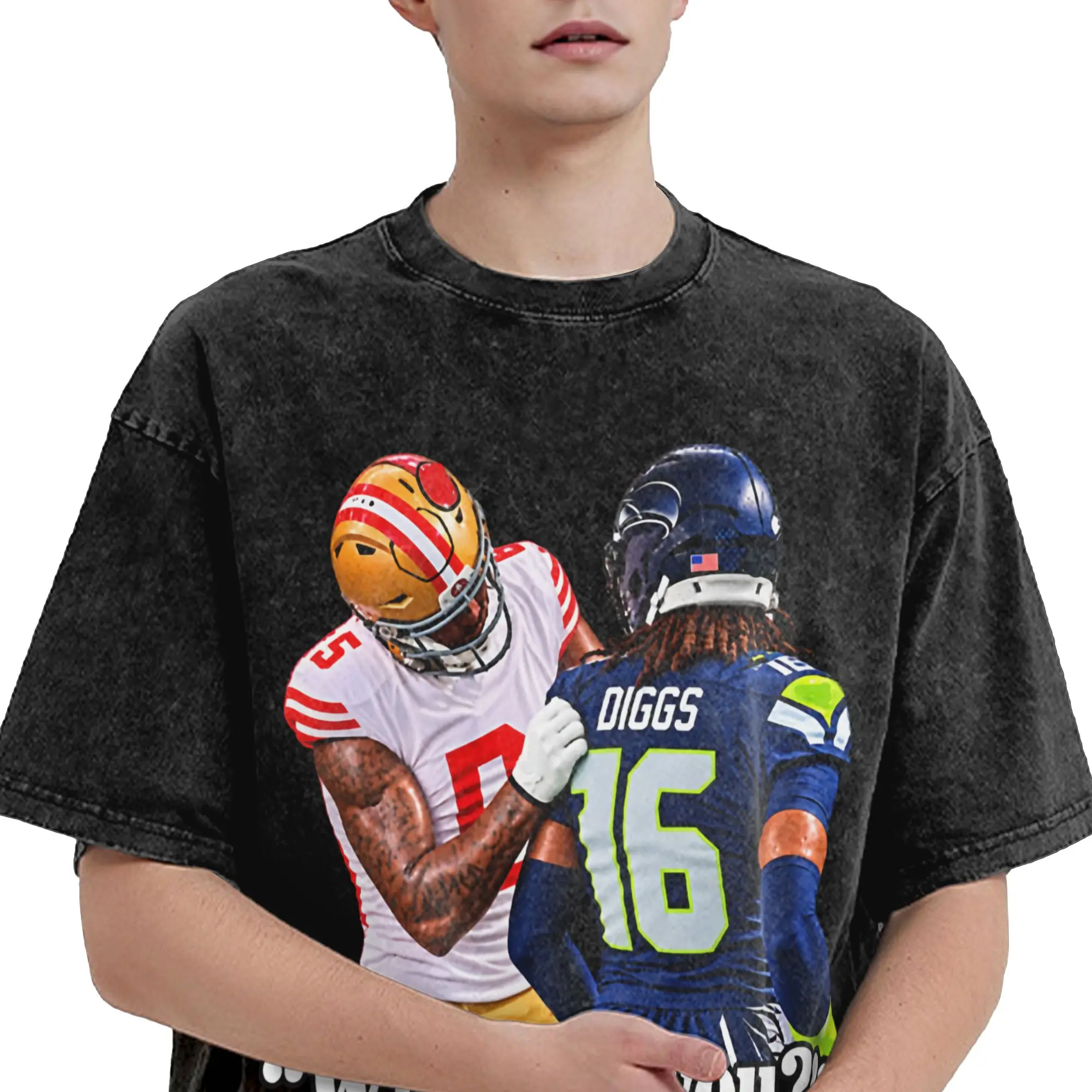 Mike Evans Rugby Who Are You Vintage Washed T Shirts Men Women's Cotton Funny T-Shirt O Neck  Tees Short Sleeve Tops Plus Size