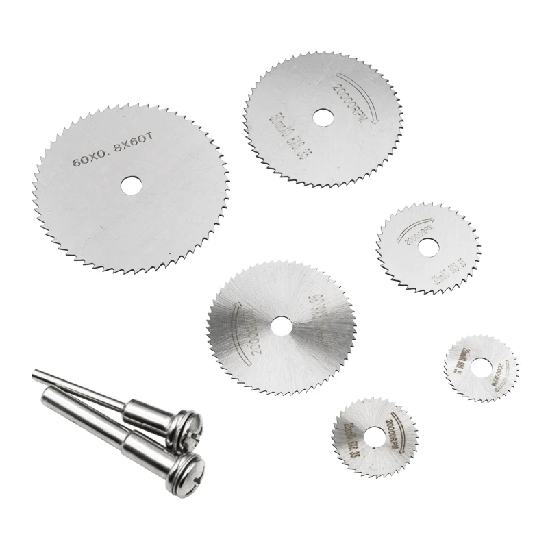 1 set di lame per sega circolare in acciaio ad alta velocità HSS per utensile rotante Dremel gambo da 3,2 mm 6 mm