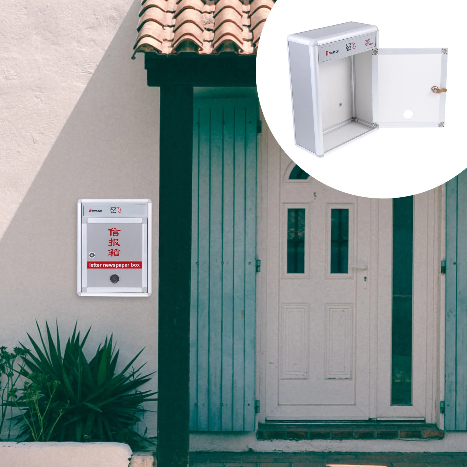 

1pc Letter Delivery Box Outdoor Mailbox Large Capacity For Envelopes Newspapers Magazines Post Box Home Office Use