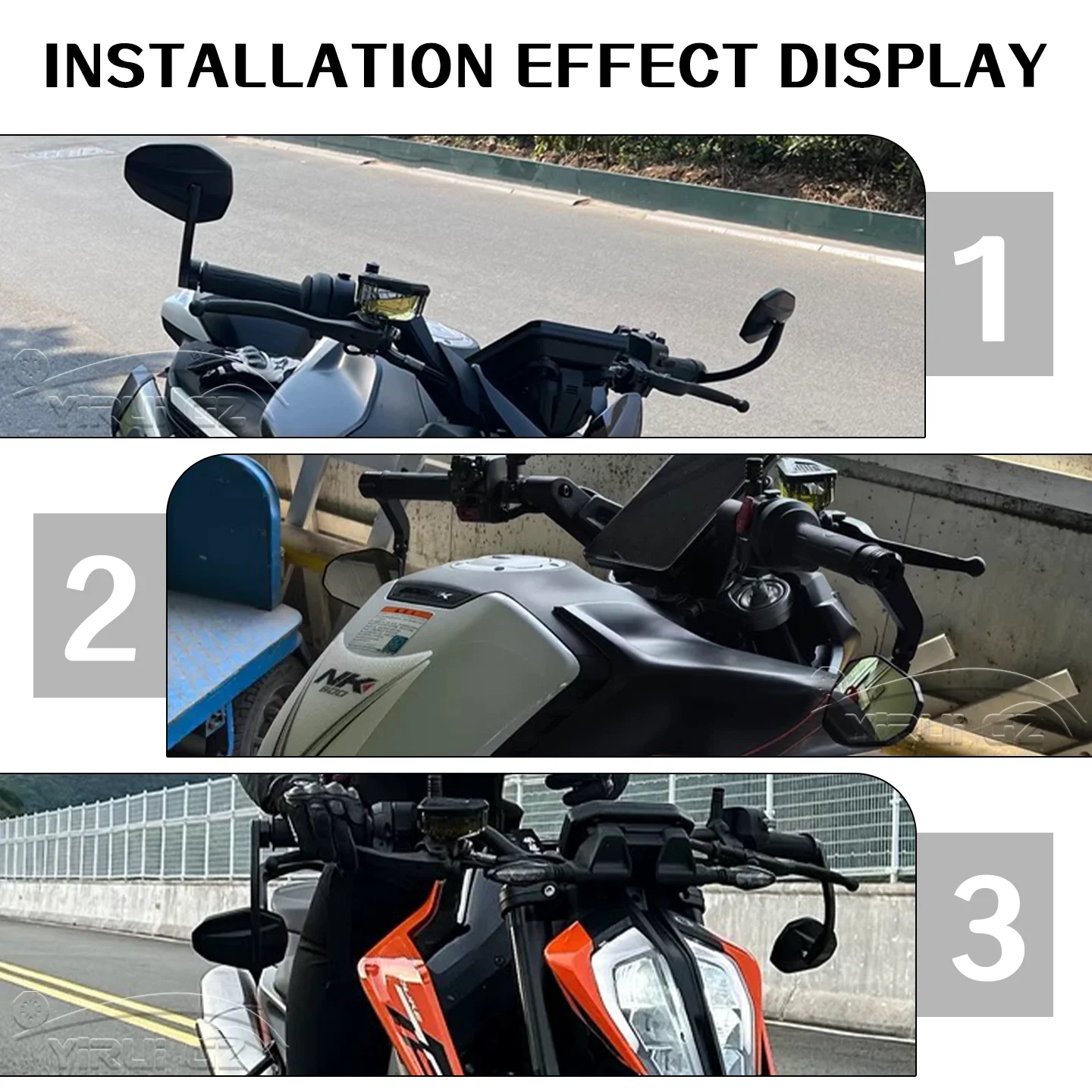 دراجة نارية مرآة المقود مرآة العالمي للدراجات النارية مرآة رؤية واسعة لسوزوكي GSR 600 GSR750 GSR600 GSR750 GSR600 GSR750
