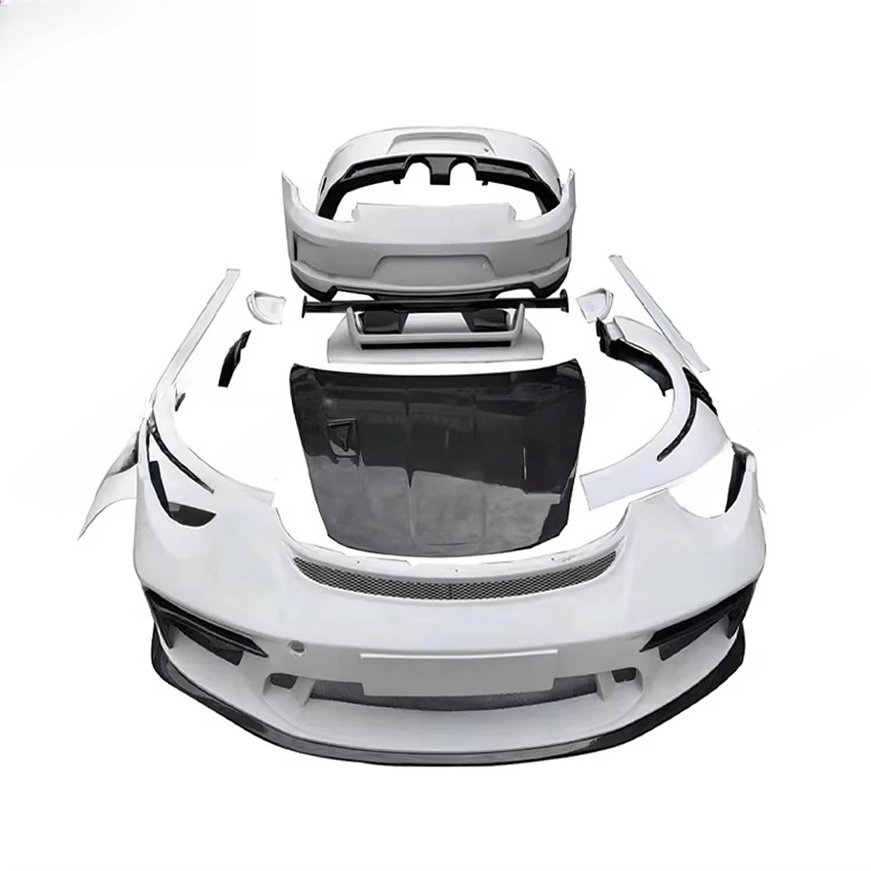 FCSOCC GT3-RS Style Half Carbon Fiber for 991.2 Body Kit Front/Rear Bumpers Side Skirts Spoiler Hood Parts-New
