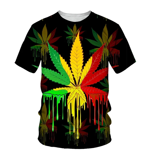 2022 Plant Poisonous Weed Summer Men\'s Sportswear Outfit 3D Printed T-Shirt + Shorts Short Sleeve Hip Hop Sportswear