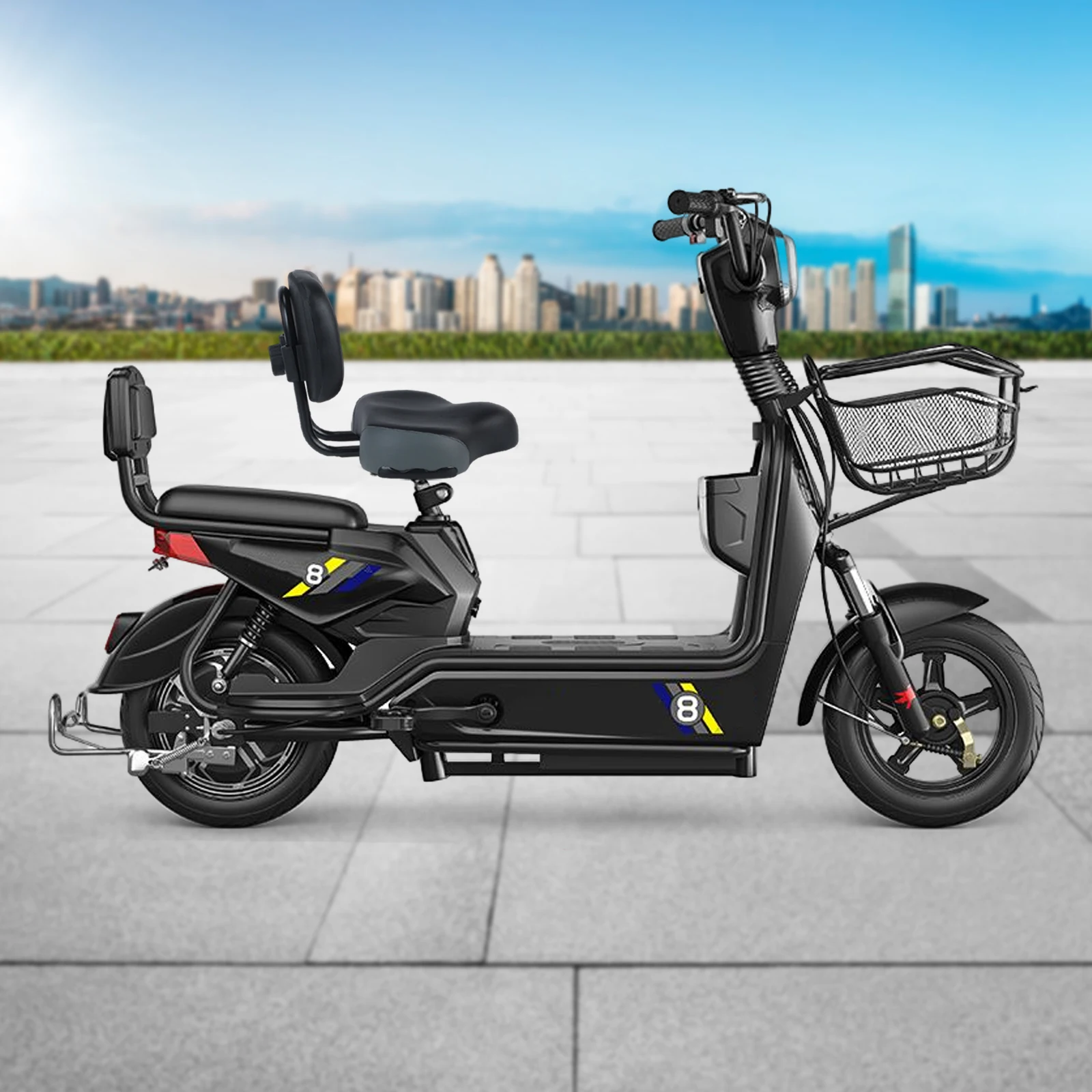 4.13*29.21 سنتيمتر/ 9.5*11.5in مسند الظهر السرج الدراجات دراجة ثلاثية العجلات مقعد سرج مع مسند الظهر الأسود للدراجات والدراجات ثلاثية العجلات