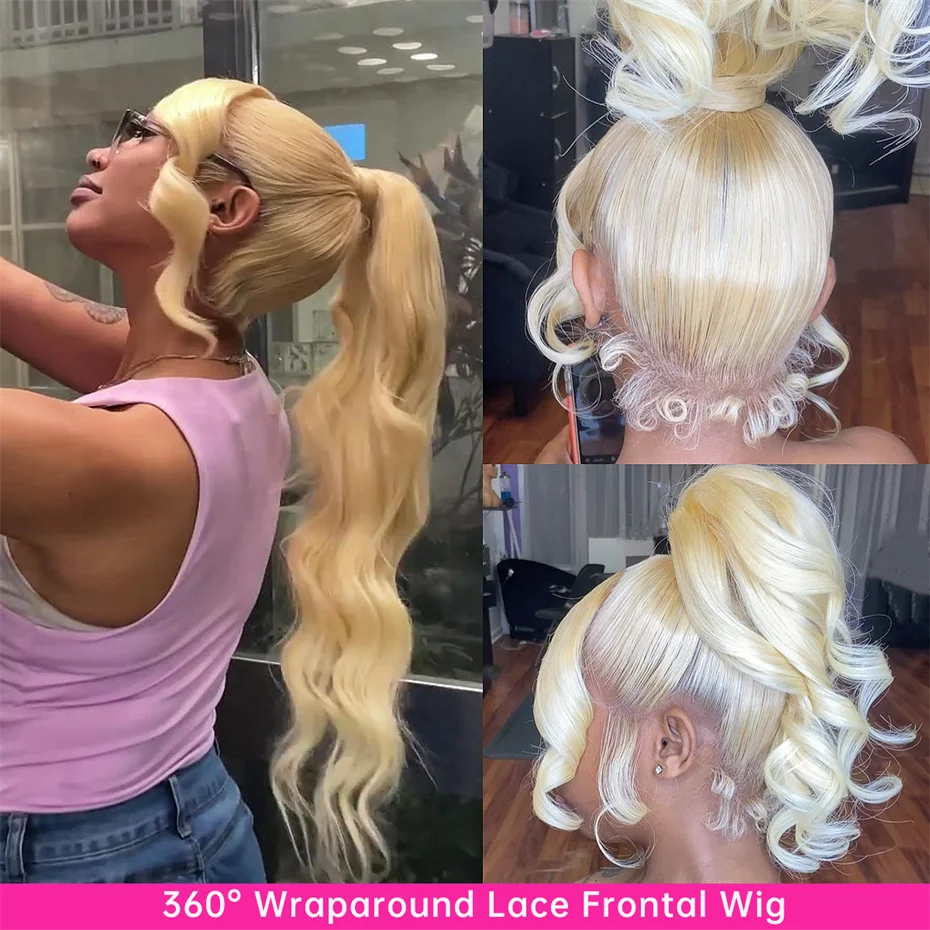 250% 300% High Density Bone Straight 13x4 13x6 HD Transparent Lace Front Human Hair Wigs For Women 613 Honey Blonde 360 Full Lace Wig Pre Plucked With Baby Hair