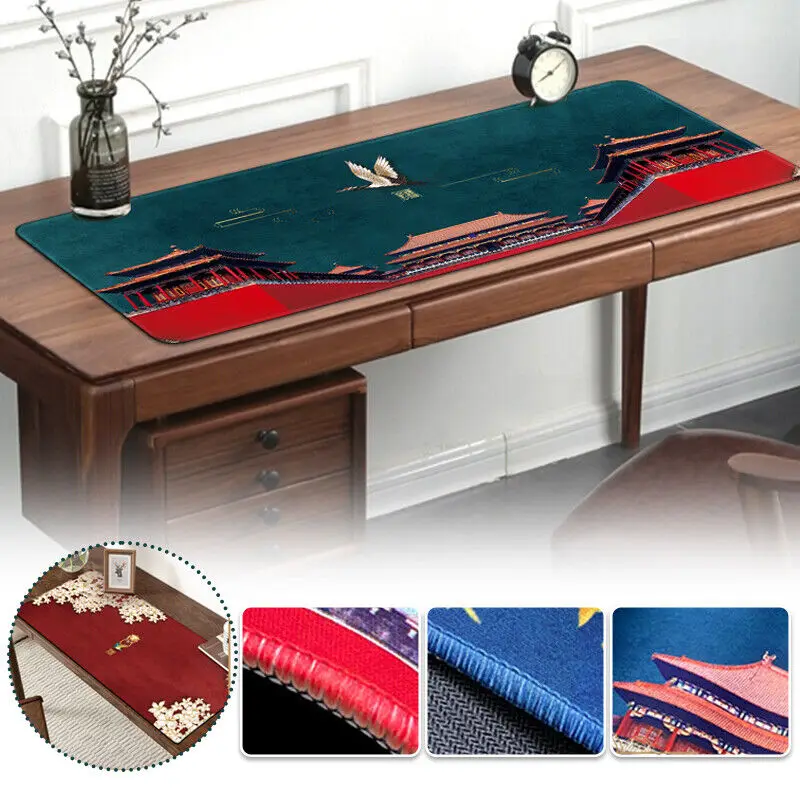 Alfombrilla de ratón extragrande Retro para teclado de escritorio, alfombrilla antideslizante para juegos, alfombrilla de mesa, planta, Accesorios de escritorio, Organizador