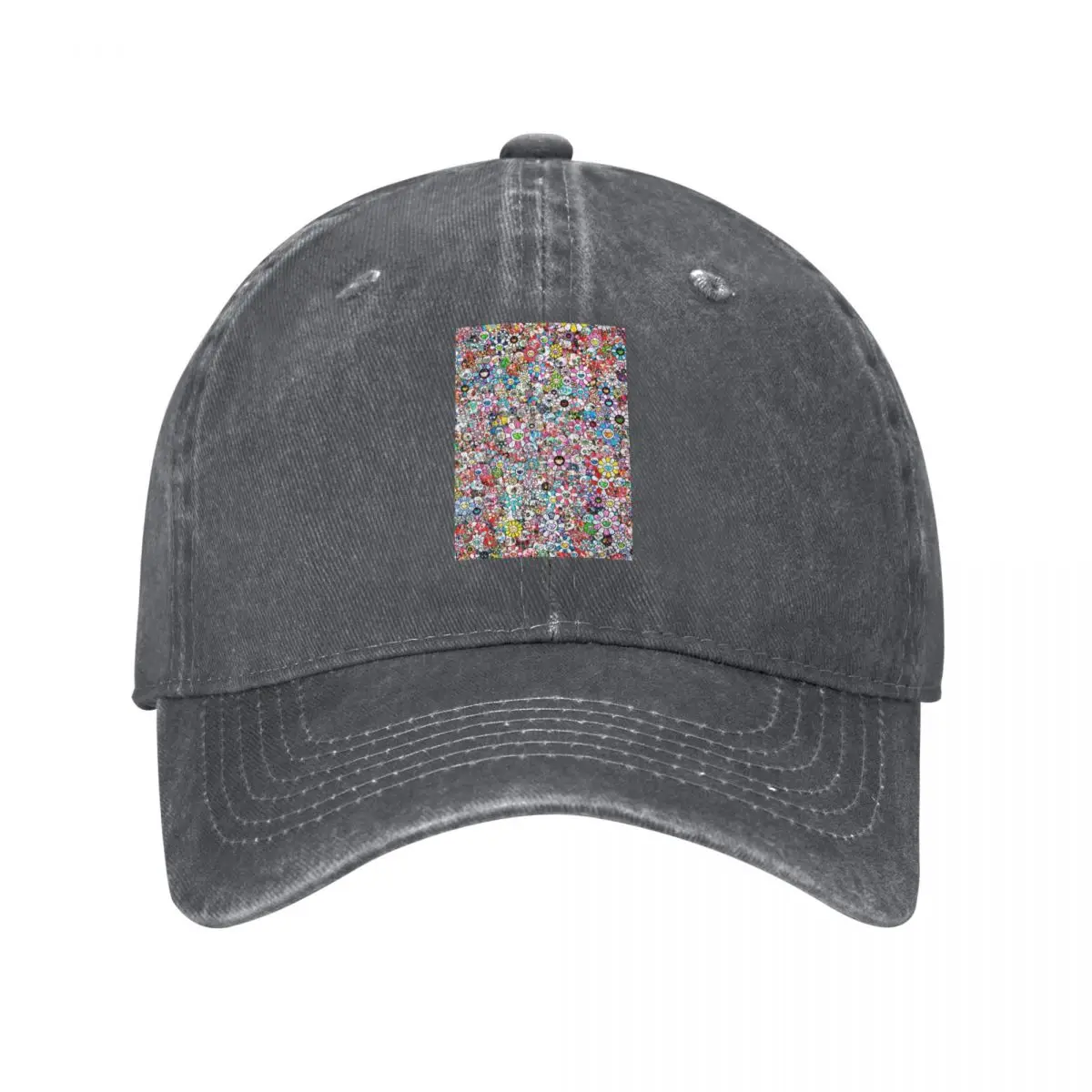 Japanese Skull And Flowers Pop Art Baseball Caps Snapback Denim Fabric Hats Outdoor Sports Baseball Cowboy Hat for Men Women