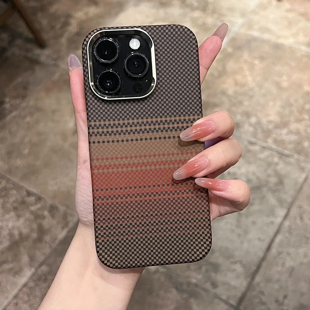 for Magsafe Matte Carbon Fiber Pattern Case for iPhone 17 16 15 14 Pro Max Hard PC Ultra Slim Shockproof Cover for iPhone 17Pro - náhled 3