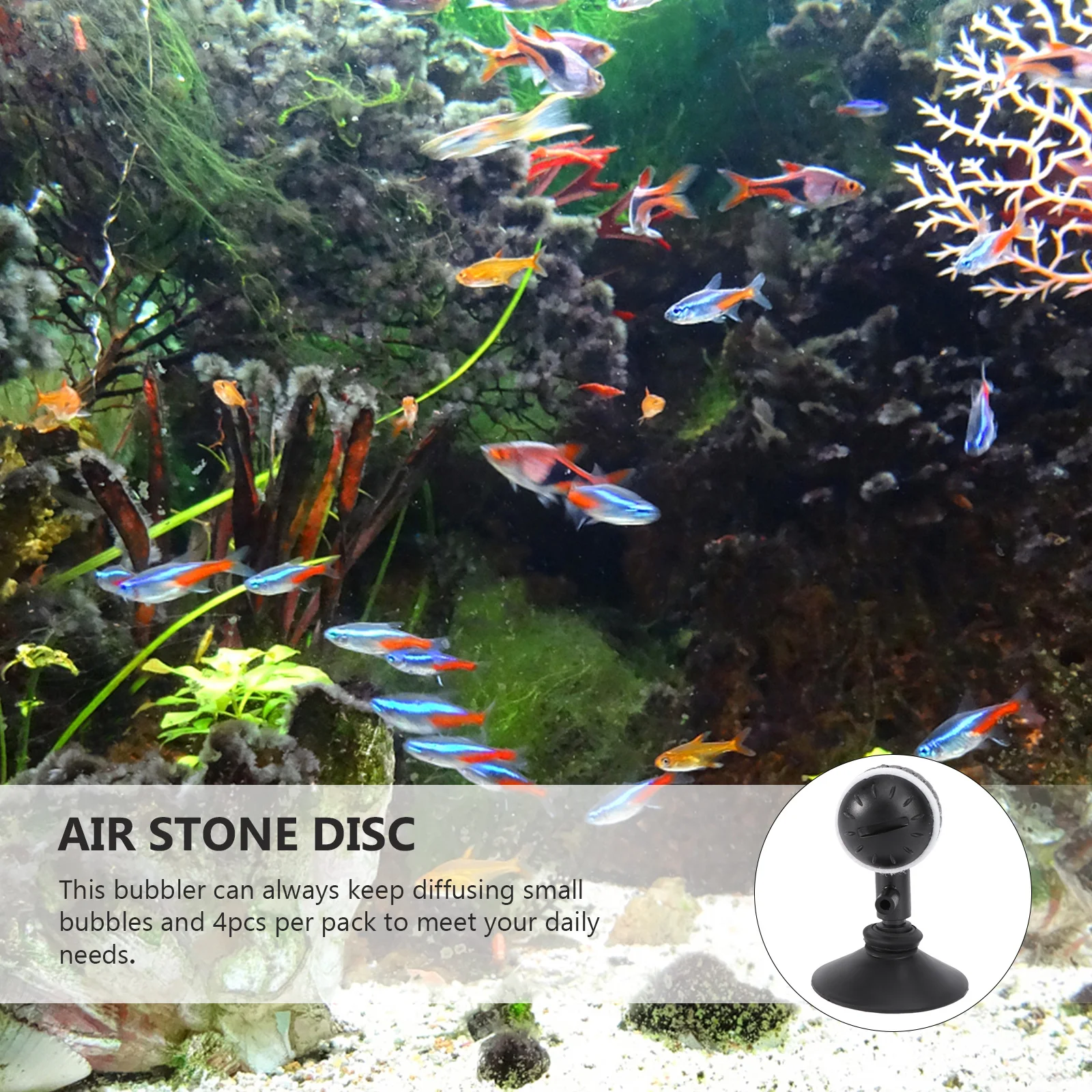 

4Pcs Fish Tank Oxygen Stone Air Bubble Diffuser Disc for Aquarium High Efficiency Aeration Environmentally Friendly Material