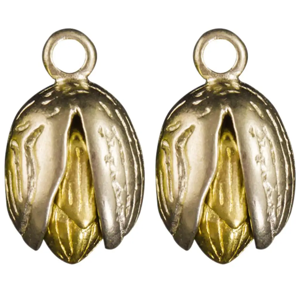 

2Pcs Copper Pistachio Pendant Keychain Fashion Metal Hanging nament Lightweight Portable Creative Key Ring Hangings