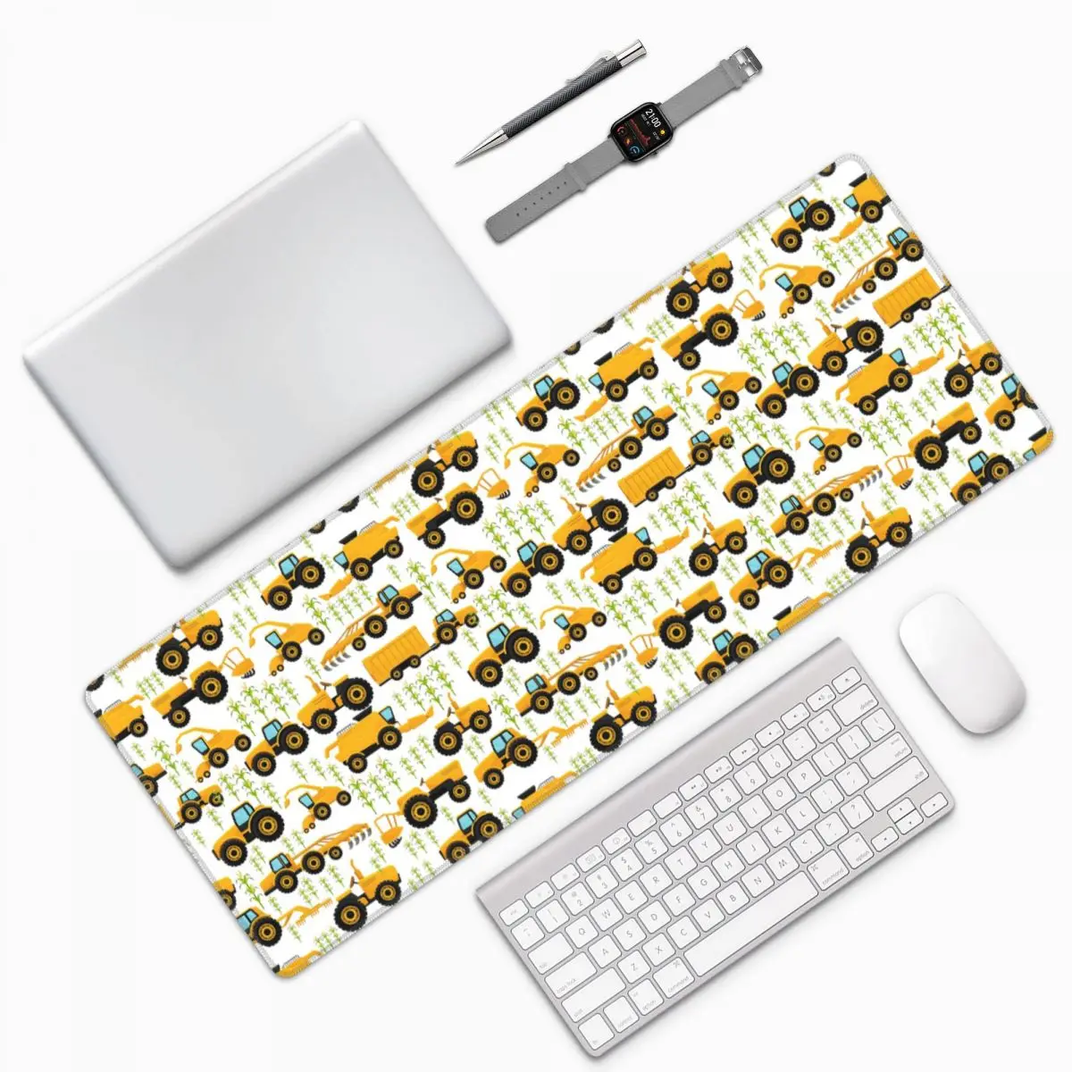 Cartoon Truck Car Tractor Excavator Pattern Large Mouse Pad Computer Keyboard Mouse Mat Gaming PC Laptop Desk Mat Table Mats