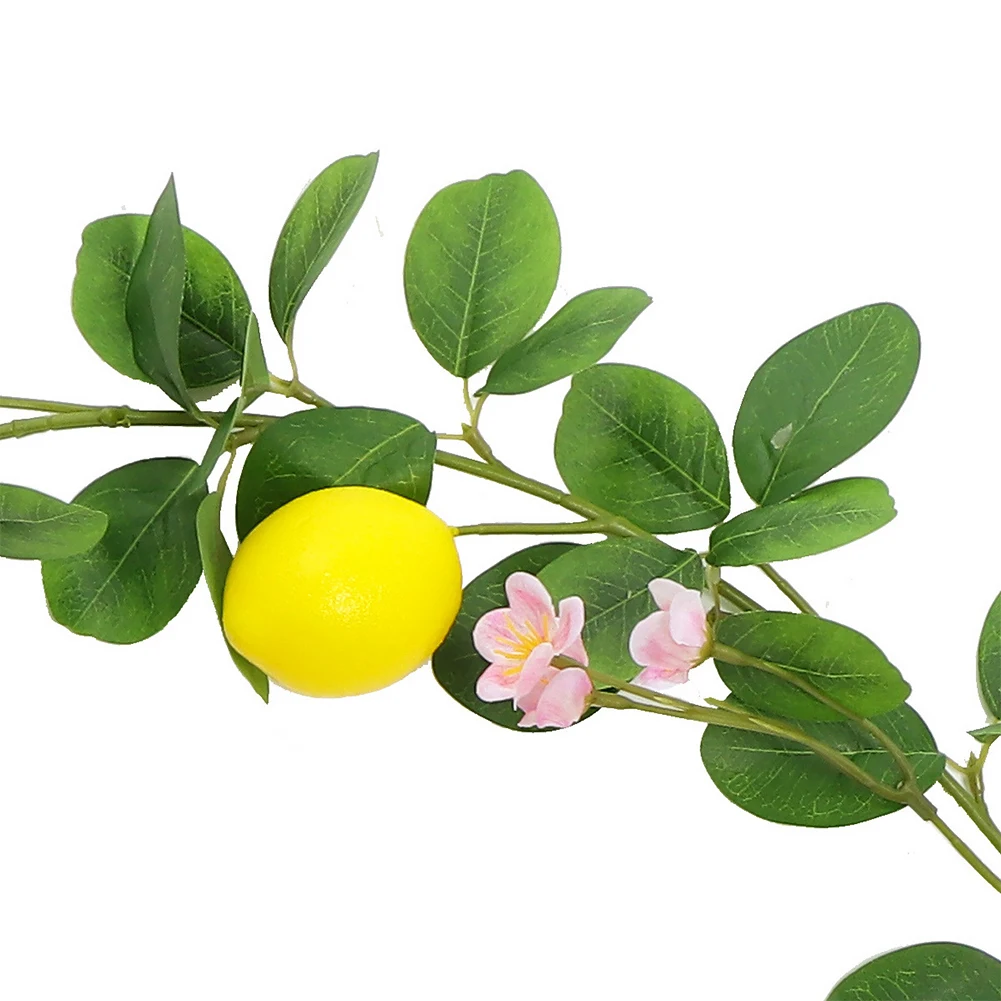 Decoración realista de vid de flores y limón, planta Artificial, decoración interior, enredadera de limón Artificial, creación de ambiente Natural