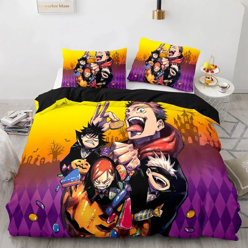 3D Jujutsu Kaisen Bedding Set Single Twin Full Queen King Size Anime Bed Set Aldult Kawaii Kid Bedroom Duvetcover Sets 3D Print