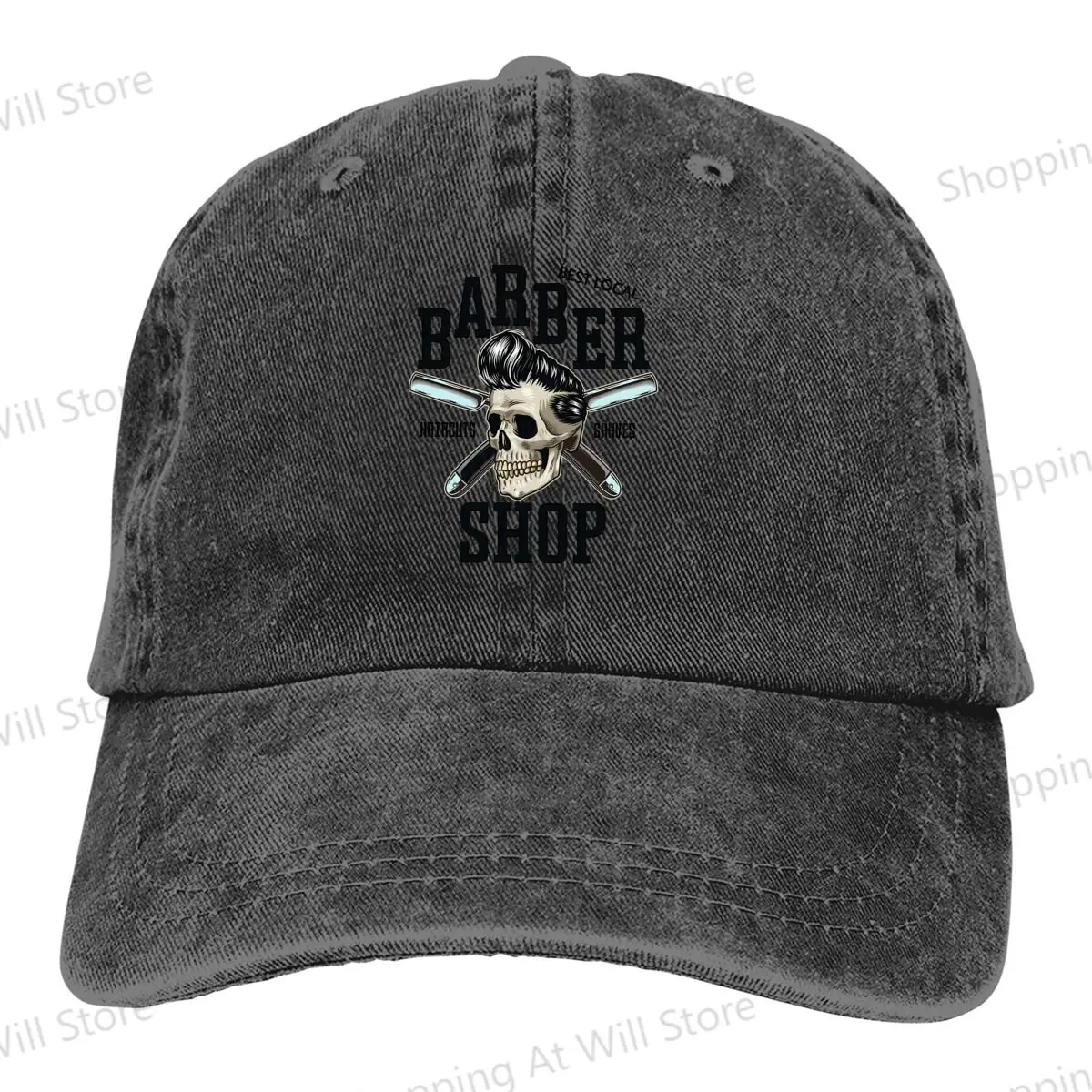 Best Local Barber Shop Cowboy Hat  Washed Men's Baseball Cap for Men Women Caps