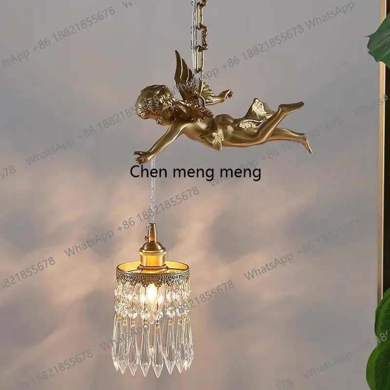 

Chandelier French medieval romantic bedroom restaurant European and American light luxury bedside crystal chandelier