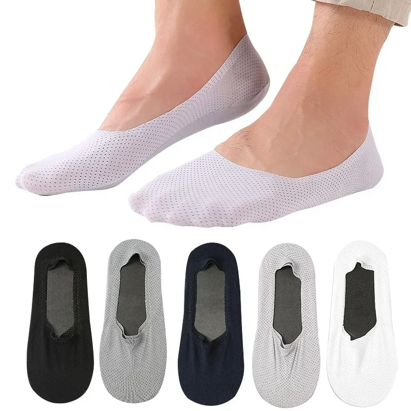 Summer Men Women's Mesh Invisible Socks Slippers No Show Thin Invisible High Quality Ankle Solid Color Breathable Boat Socks