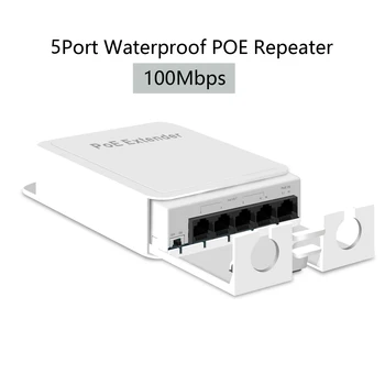 AZISHN-Prolongateur de réseau extérieur étanche, répéteur POE, 5 ports, 4 ports, 100Mbps, IP55 VLAN, 44-57V pour caméra POE, sans fil, I-Wireless