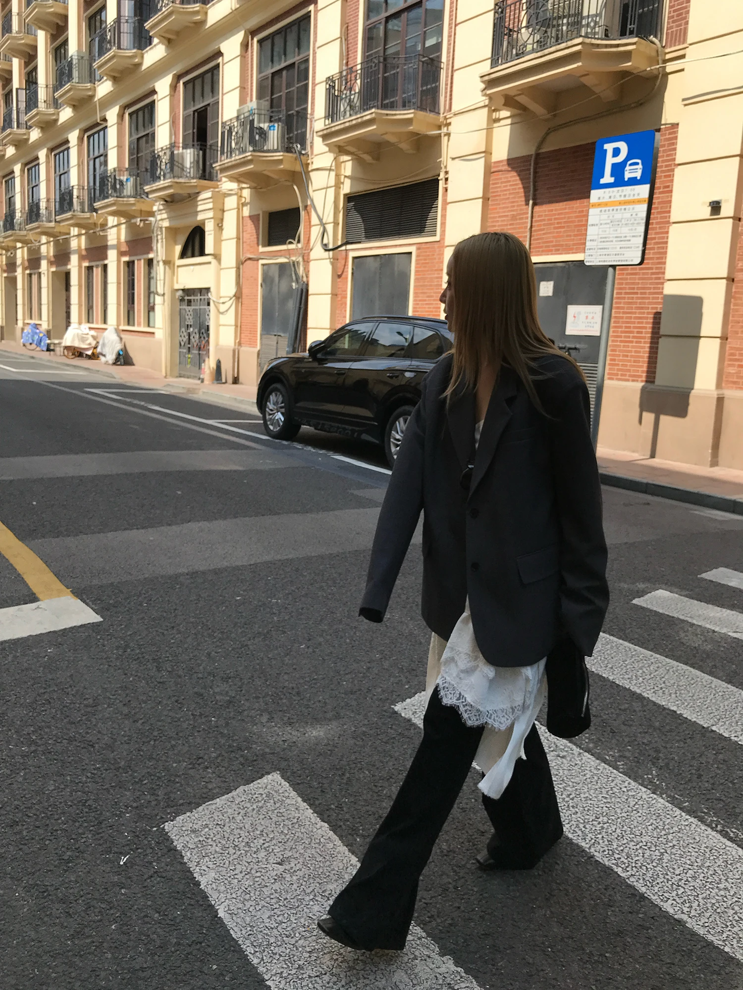 

SukiiRED женский повседневный шерстяной костюм Jaet классический силуэт для поездок на работу на одной пуговице свободный крой из высококачественной ткани длинный све