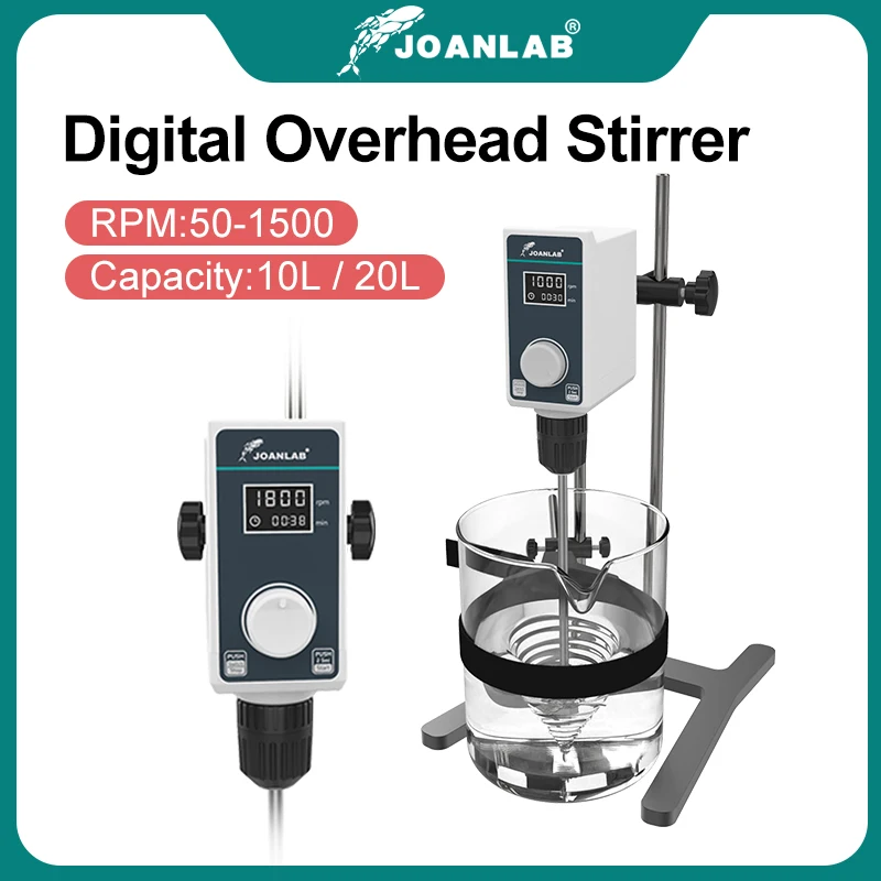 

JOANLAB Official Store Mixer Lab Electric Stirrer Digital Display Overhead Stirrer Adjustable Height Lab Equipment 110V To 220V