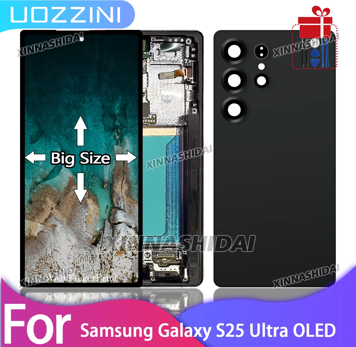 LCD For Samsung S25 Ultra LCD Display Screen Touch Digitizer Assembly For S25U+Frame 100% Tested OLED Big Size Replacment  Parts