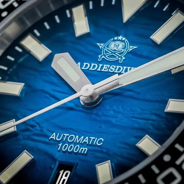 ADDIESDIVE 100Bar Diving Men's Automatic Watch Sapphire 316L Stainless Steel Calendar Display Mechanical Wristwatch Male Clock