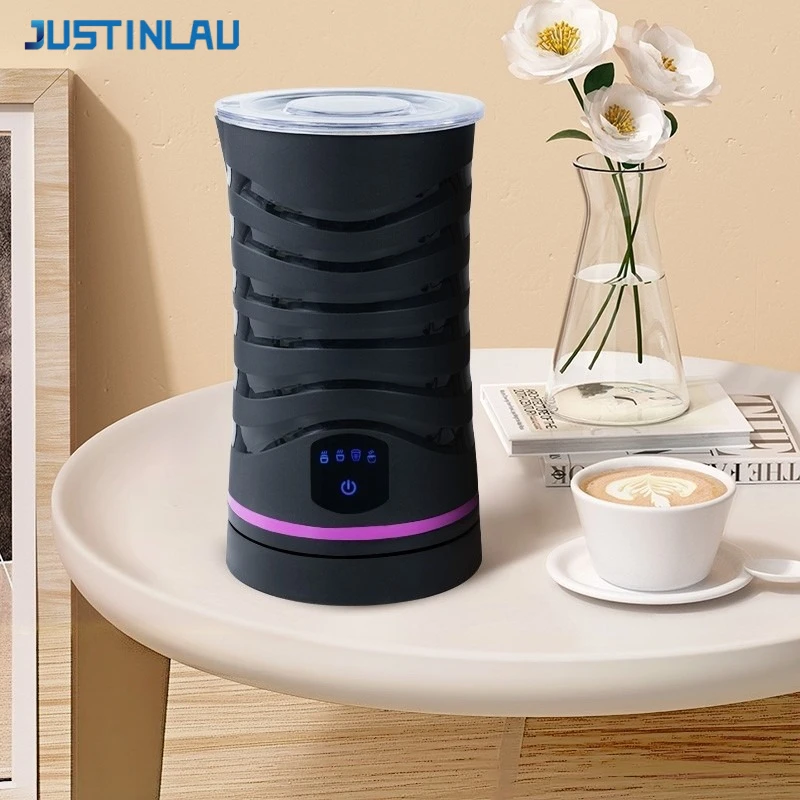 JUSTINLAU Electric Milk Frother & Steamer Hot Chocolate Machine 400W 4 in 1 Temperature Control 600ml Hot& Cold Milk Foam Maker