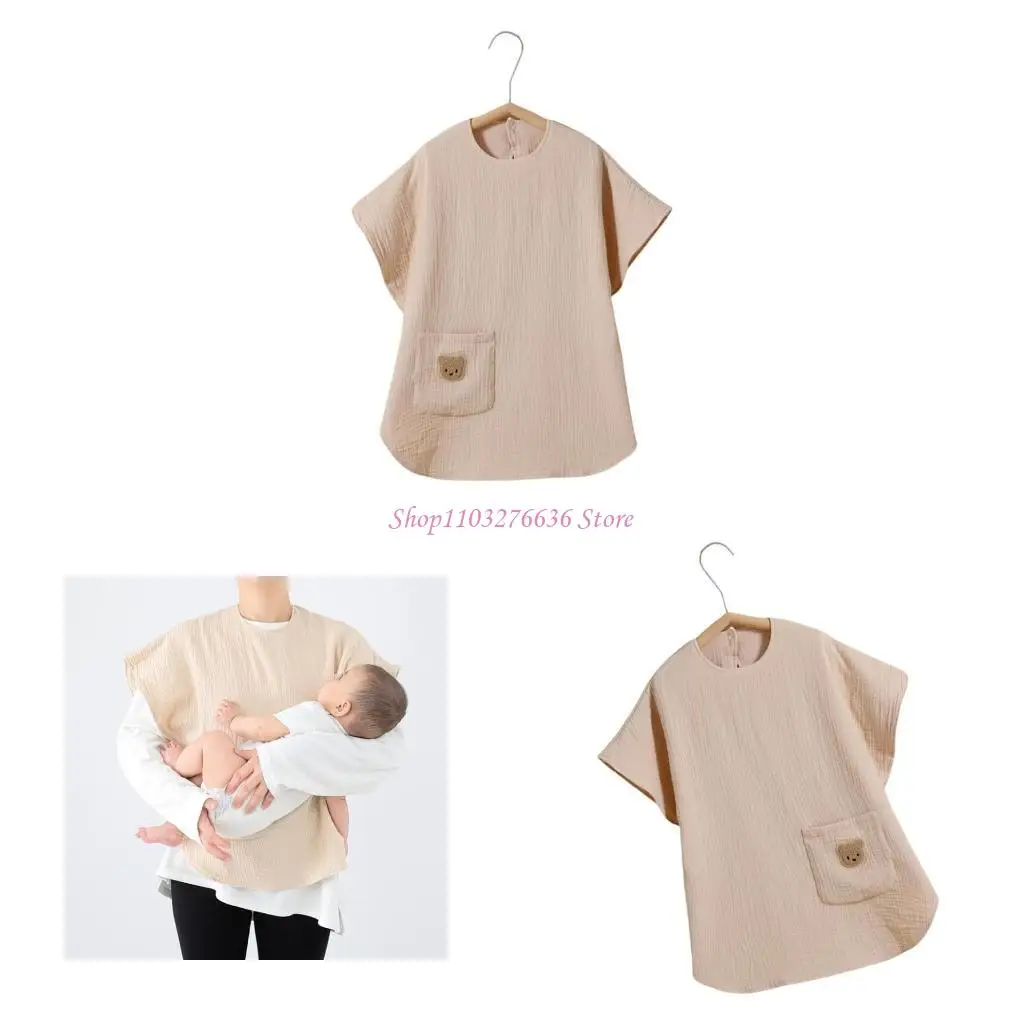 

R6FD Multifunction Nursing Sweater Wearable Feeding Apron for Discreet Breastfeeding