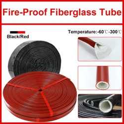 High Temperature Resistant Fiberglass Tube Silicone Resin Coated Glass Fiber Braided Fireproof Sleeve Fire Retardant Casing Pipe
