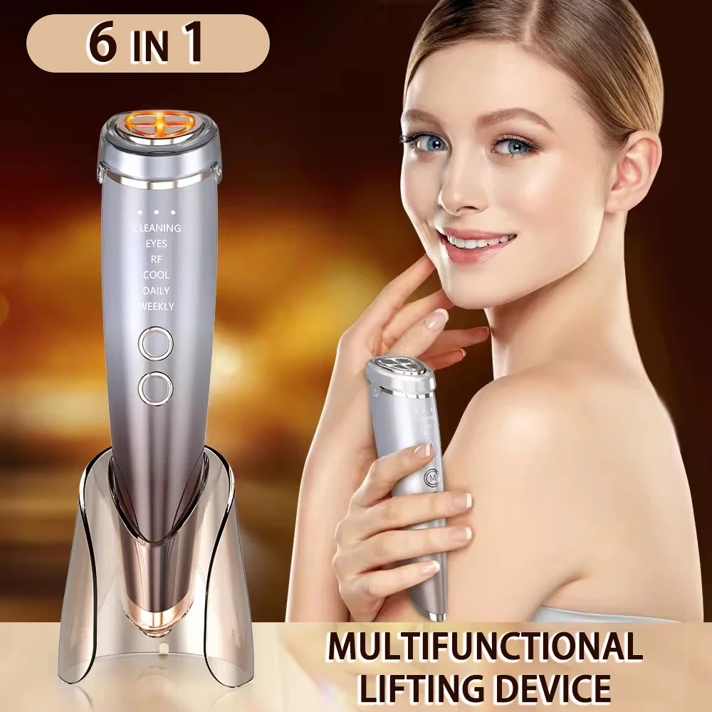 

6-in-1 Facial Massager and Lifting Device for Women USB Rechargeable Face Eyes Neck Skin Lifting Beauty Machine Gift