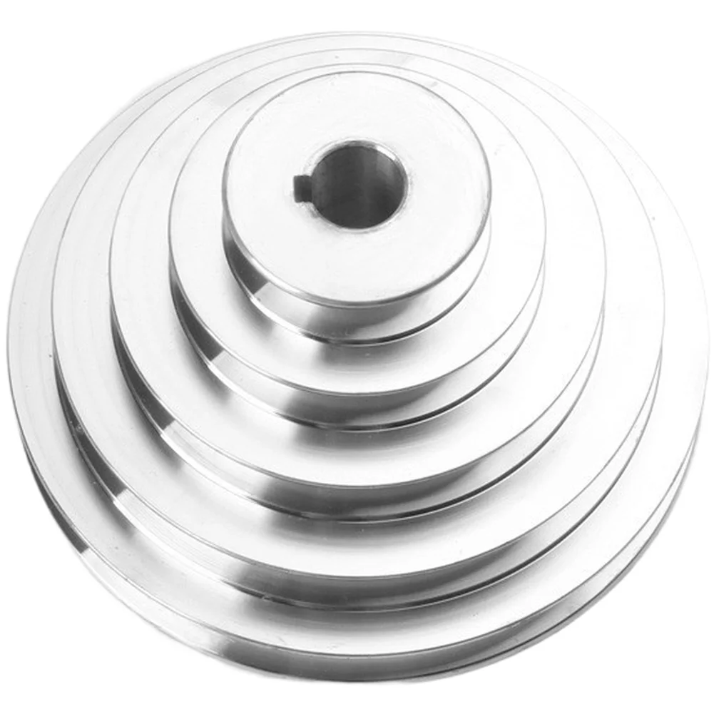 V Belt Pulley Wheel, Aluminum 14-28mm Bore 4/5 Step A Type V-Belt Pagoda Pulley Wheel Timing Belt 4/5-layer Pulley Structure