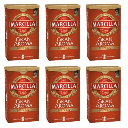 Café Marcilla Gran aroma mezcla Pack de 6 x 250 g