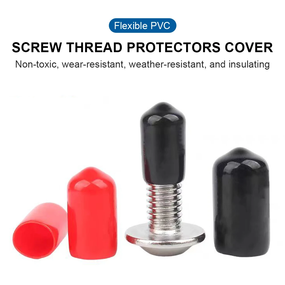 2-100pcs Rubber Screw Thread Protector Cover 1.3-60mm Pvc Bolts End Cap Cover For Metal Tube Rod Screw Decorative And Safety Cap