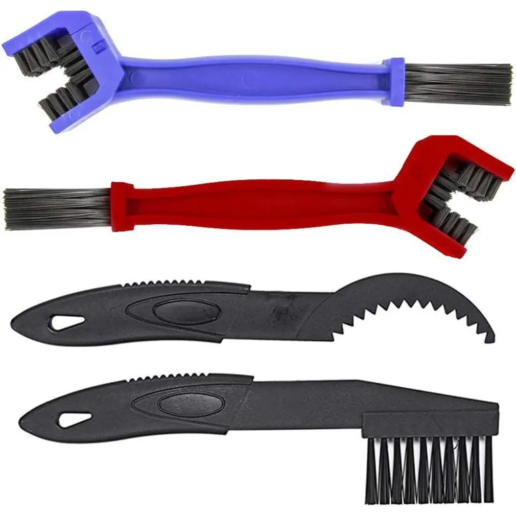 4pcs/set Bicycle Chain Cleaner Brush Motorcycle Cleaning Cycling Clean Chain Cleaner Outdoor Scrubber Tool Kit for Road MTB