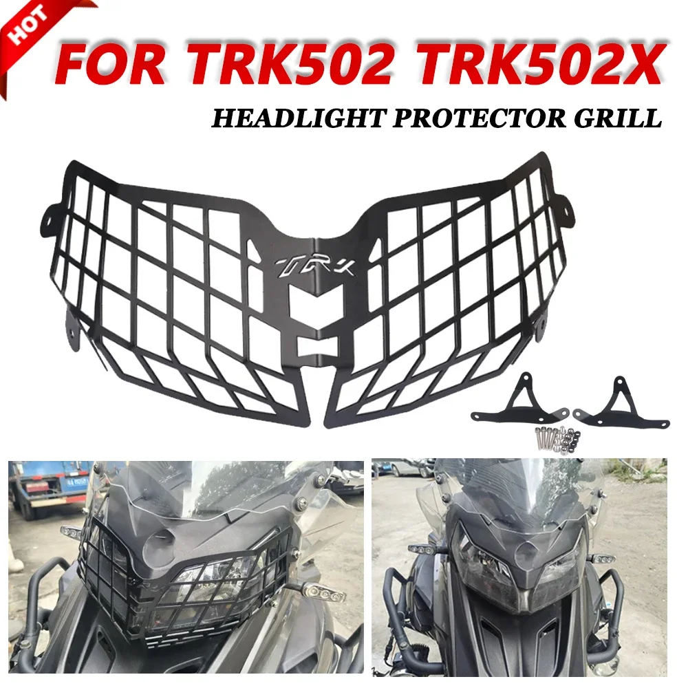 

For Benelli TRK502 TRK502X TRK 502 X 502X 2018 2023 2024 Motorcycle Accessories Headlight Guard Grille HeadLamp Protector Cover