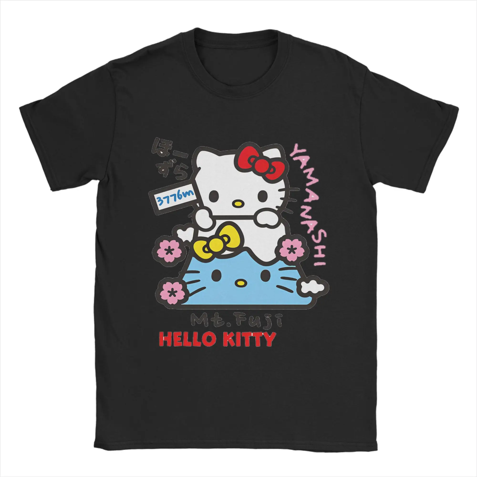 

Miniso Hello Kitty Y2k Fuji T-Shirt Beach Fashion T Shirts Women Man Cotton O Neck Plus Size Clothes Short Sleeves Vintage Tops