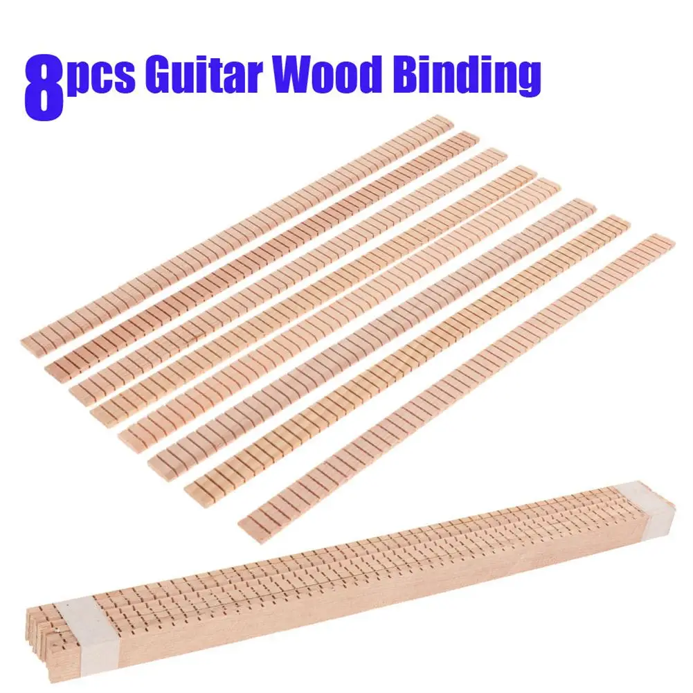 8 Pcs Acoustic Guitar Wood Binding Solid Wood Guitar Loop Luthier Diy Tools Decorative Accessories Guitars Replacement Parts New