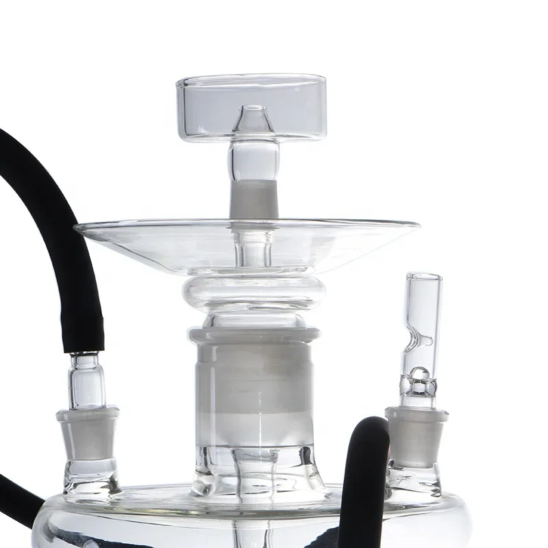 Wholesale Big Smoking Lounge Hookah Clear Mushroom Design Jellyfish Shisha Triangle cone Hookah With Metal Stand Rack