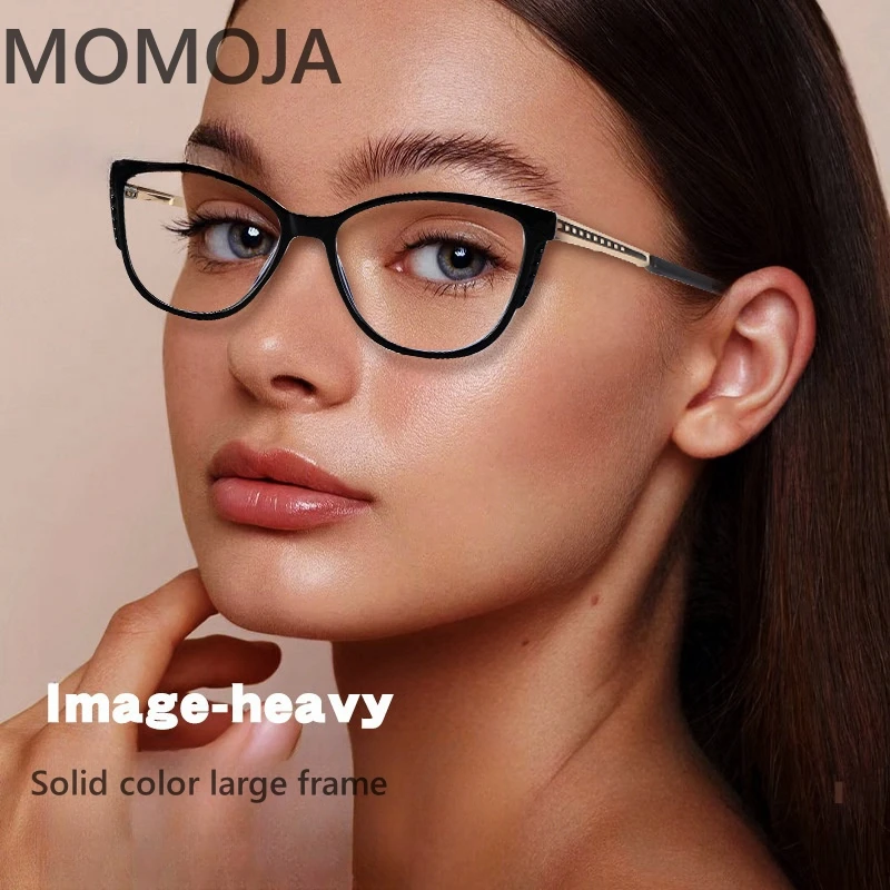 

MOMOJA New Fashion TR90 Anti Blue Cat Eye Women's Eye Frame Optical Prescription Glasses Frame 2220