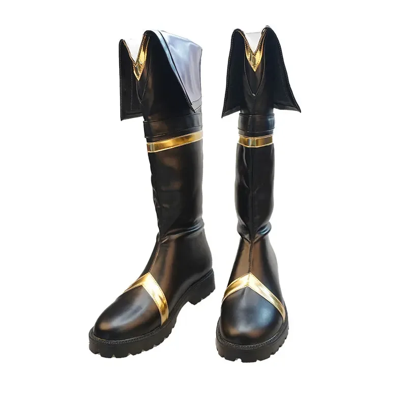 أنيمي سماحة في الظل Cid Kageno تأثيري أحذية هالوين كرنفال الأحذية بولي أحذية أحذية من الجلد تأثيري الدعائم مخصص