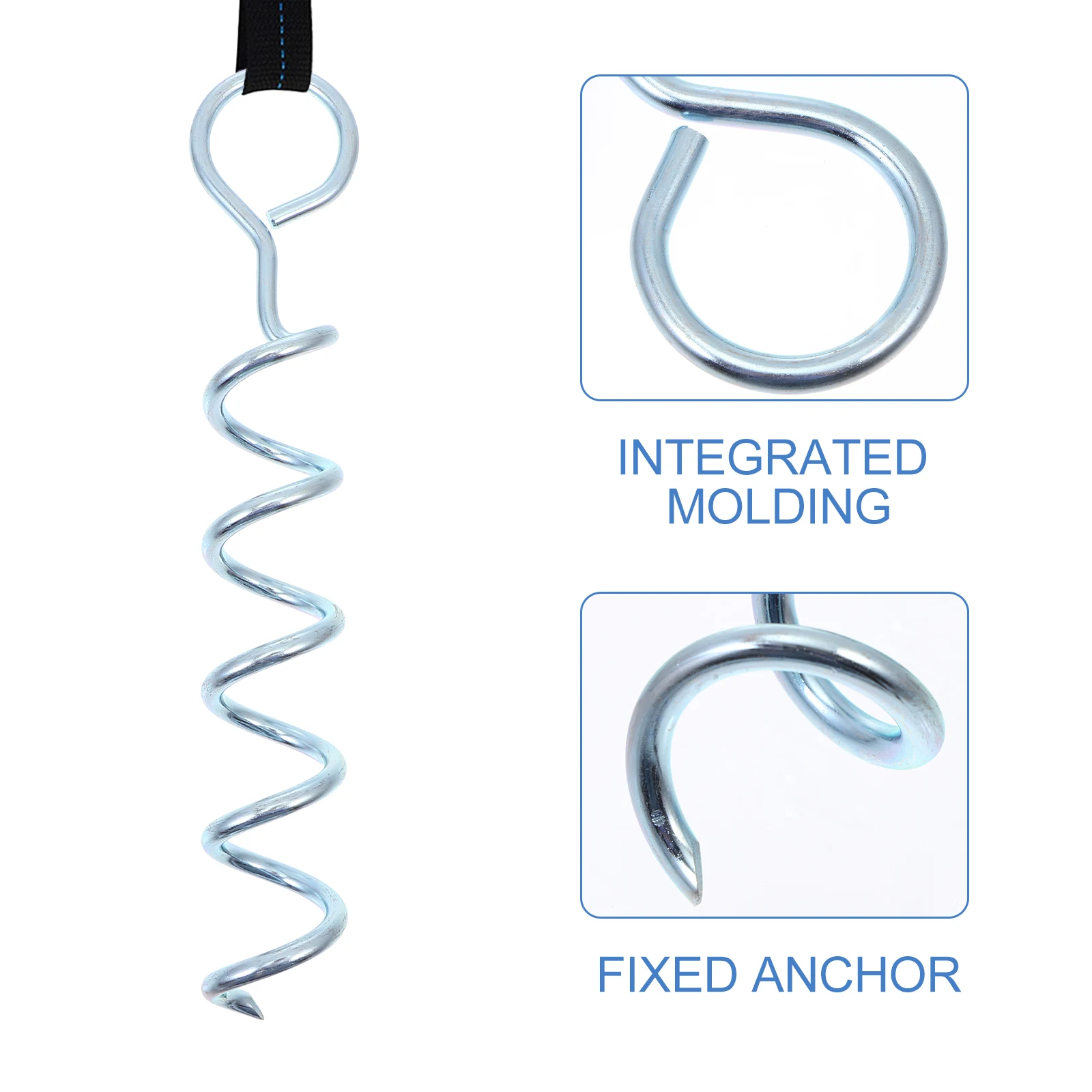 

2pcs Large Stakes Iron Spiral Ground Tie Out Camping Hiking Tie Out Stake Anchor Outdoor Pet Supplies
