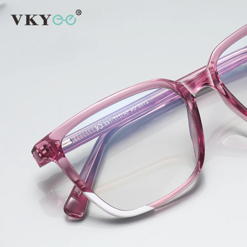 VKYEE Simple Square Large Frame Fashion Design Women's Eyewear Anti-Blue Light Customizable Prescription Glasses Photochromic