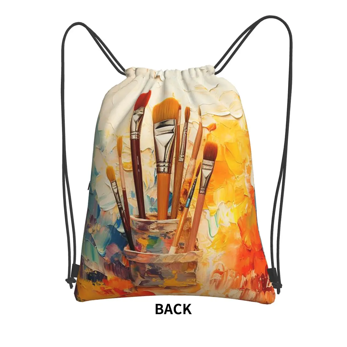 Colour Paint Brush Brushes Print Backpacks Fashion Drawstring Bags Sports Bag Book Bags for Man Woman School