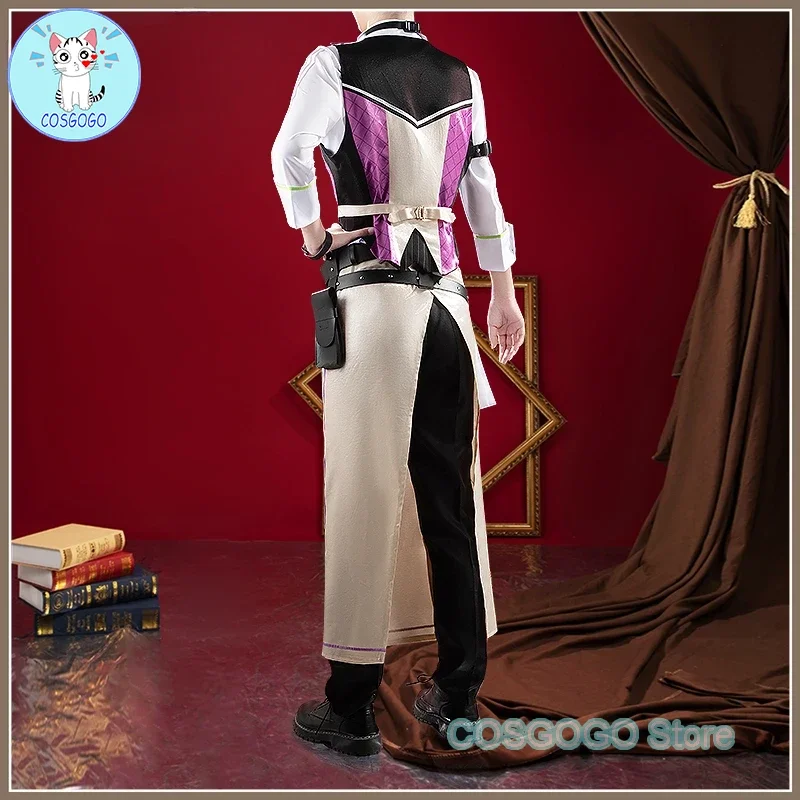 COSGOGO[Customized] Vtuber Sakayori Soma Cosplay Costume Uniform Vest Shirt Pants Apron Halloween Party Outfit Men S-4XL New