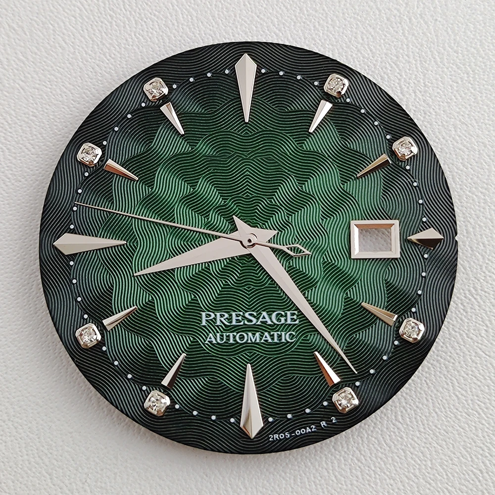 29mm NH35 Zifferblatt mit PRESAGE S Logo, Cocktail-Zifferblatt mit Bohrung für NH35 NH36 Automatikwerke, WatchMods Maßgefertigte Uhr – Detail 2