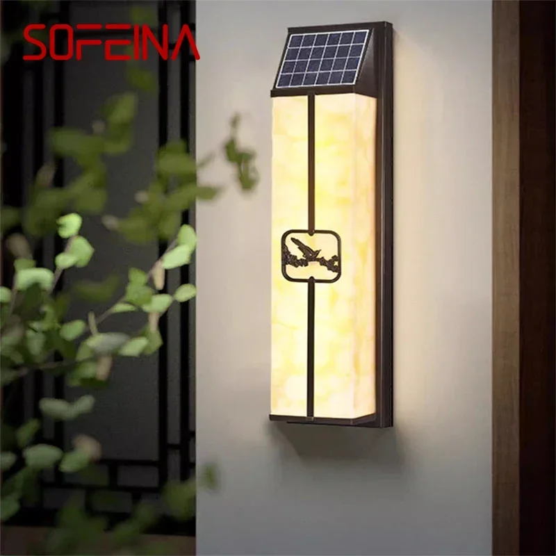 SOFEINA Contemporary Solar Outdoor Wall Lamps Simplicity Waterproof Balcony Hallway Courtyard Villa Gate Hotel