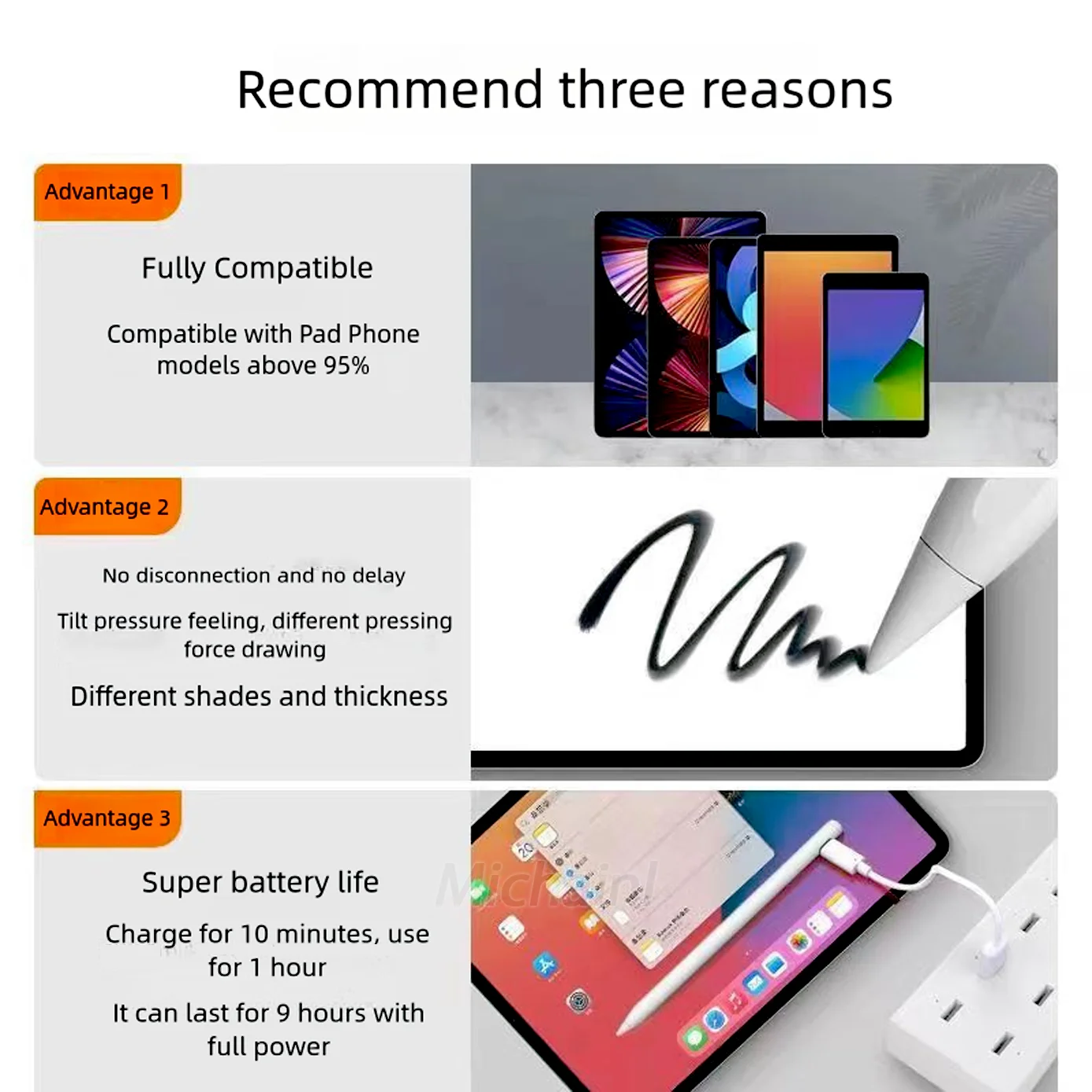 For Xiaomi Pad 6 5 Stylus Pen For Samsung Pad without Palm Rejection Tilt,for Huawei Matepad for All Android Tablet Phone Pen