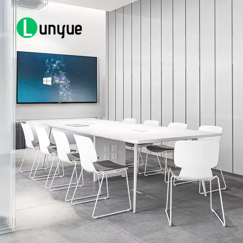 10 Seater Conference Table and Chairs Set 20 Place Meeting Room Furniture Training Office Desk Large Capacity Durable Modern