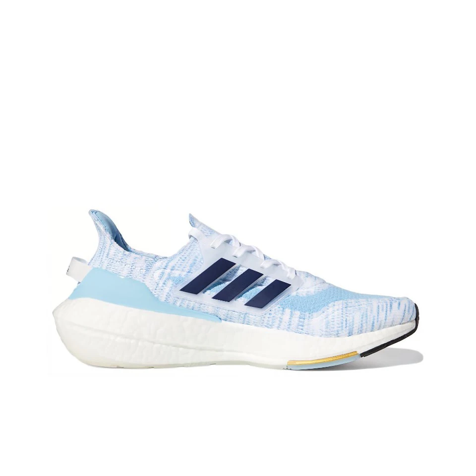 Original Adidas Ultra Boost 2021 White/Light Color Men's and Women Unisex Comfort Breath Running Sneakers Shoes GZ7120