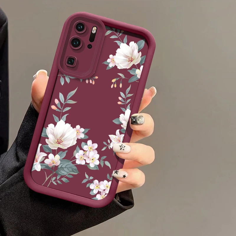 Plant Flowers Case For Huawei P30 P50 P20 P40 Pro Lite P Smart Pro Shockproof Silicone Soft Camera Lens Protection Phone Cover