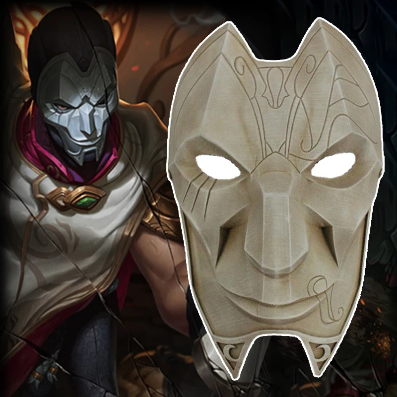 Game LOL The Virtuoso Khada Jhin Cosplay Mask Halloween Role Play Accessories For Man Women Girls