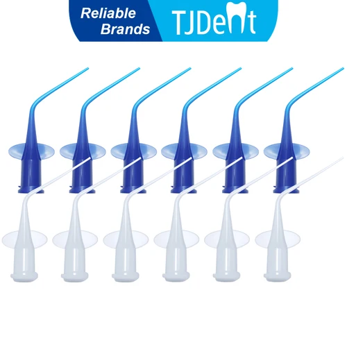 TJDent-seringa de plástico desechable Dental, punta azul transparente, irrigación Endo, conducto radicular, aguja de irrigación Lateral, herramientas de dentista